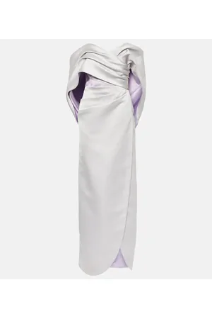 Carolina Herrera Off-shoulder draped satin gown