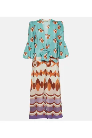 Adriana Degreas Vintage printed silk maxi dress