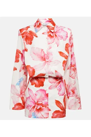 The Attico Margot floral cotton shirt dress