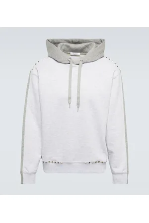 VALENTINO Rockstud cotton jersey hoodie