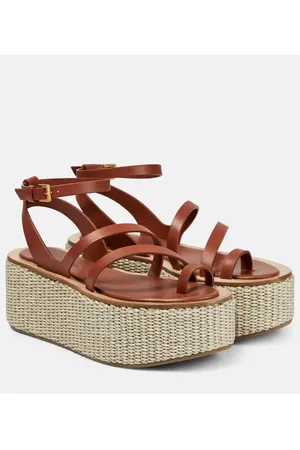 Max Mara Biarritz leather platform espadrille sandals