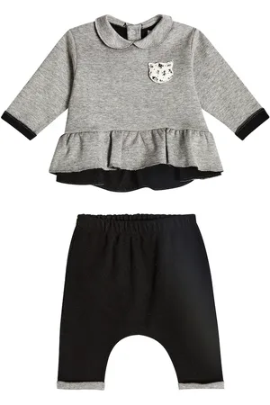 Il gufo Baby cotton top and leggings set