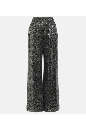 Dolce & Gabbana Sequined high-rise wide-leg pants