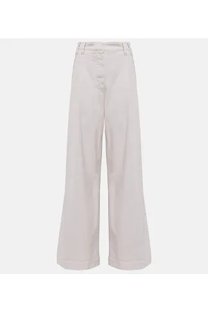 Brunello Cucinelli Pleated wide-leg cotton poplin pants