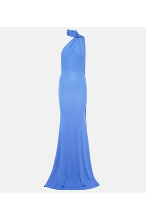 ALEX PERRY Scarf-detail open-back jersey gown