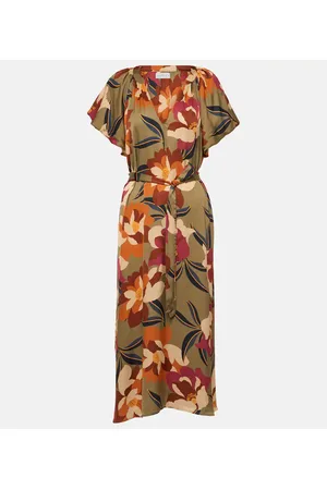 Velvet Francie printed satin midi dress