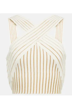 Balmain Ribbed-knit crop top