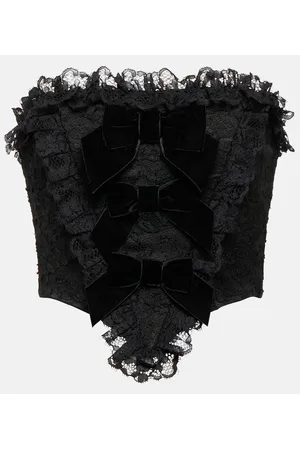 Alessandra Rich Bow-detail lace corset top