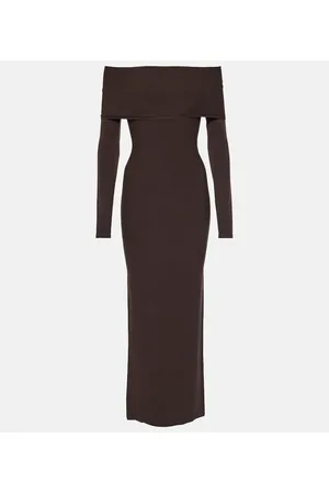 Alaïa AlaÃ¯a Off-shoulder jersey midi dress