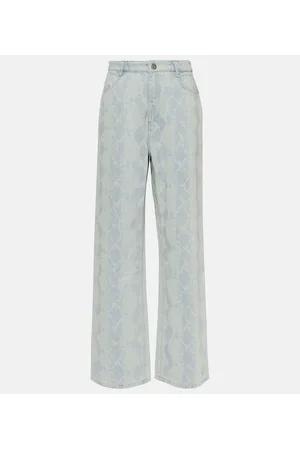 DION LEE Snake-etched wide-leg jeans