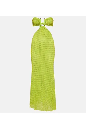Self-Portrait Embellished mesh maxi dress