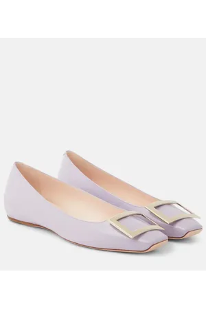 Roger Vivier Quadrata Trompette patent leather ballet flats
