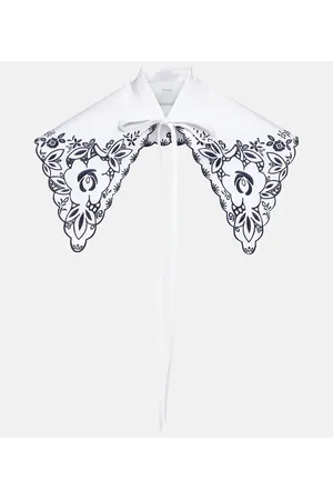 Patou Embroidered cotton poplin collar