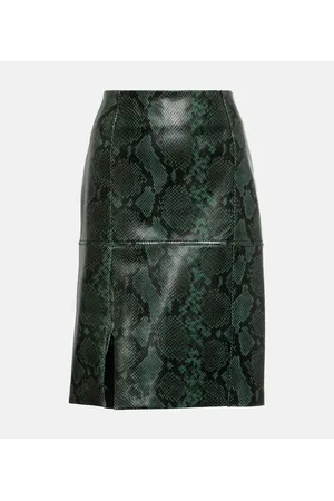 Dorothee Schumacher Urban Jungle snake-print leather midi skirt