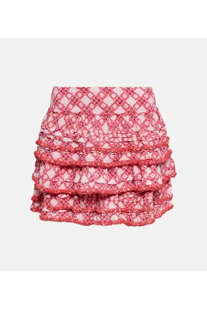 POUPETTE ST BARTH Bibi printed tiered miniskirt