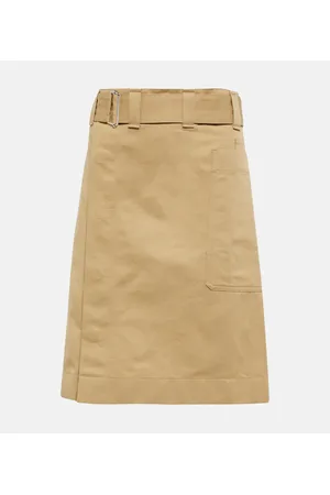LEMAIRE Belted cotton and linen miniskirt