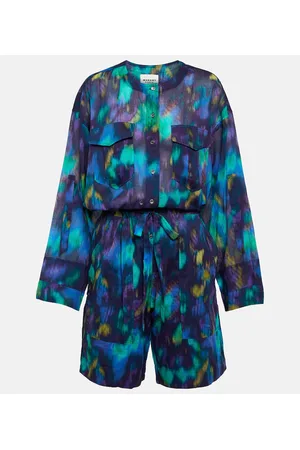 Marant Etoile Niely printed cotton playsuit