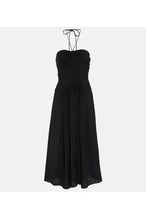 Vince Ruched halterneck voile midi dress