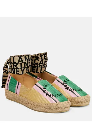 Stella McCartney Gaia logo striped espadrilles