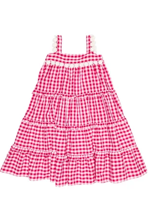 Tartine Et Chocolat Embroidered gingham cotton dress