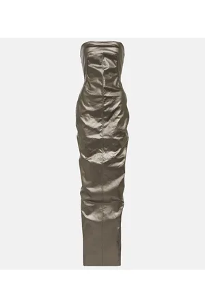 Rick Owens Lido corset coated denim gown