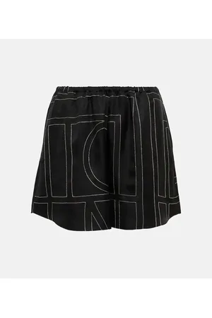 Totême Logo silk shorts