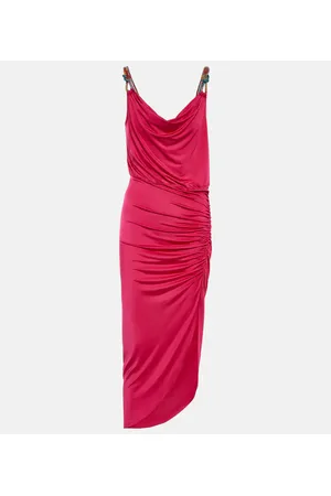 VERONICA BEARD Biava beaded ruched midi dress