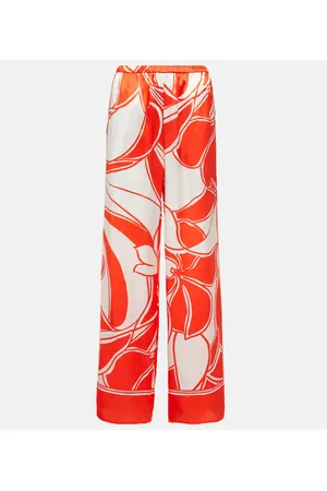 SIR Ramona printed silk satin wide-leg pants