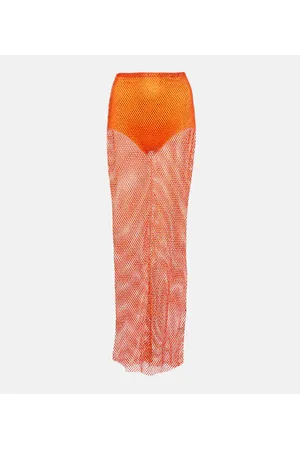 GIUSEPPE DI MORABITO Crystal-embellished mesh maxi skirt