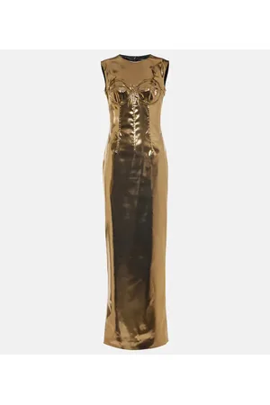 Dolce & Gabbana Foiled satin maxi dress