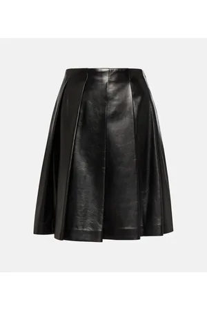 Brunello Cucinelli Pleated leather miniskirt