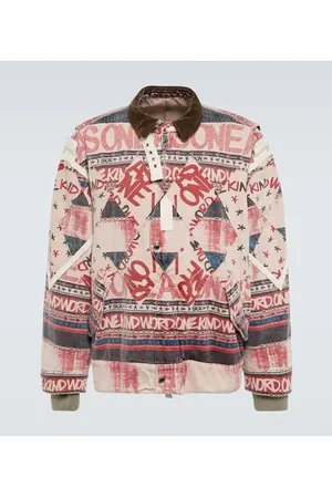SACAI Printed patchwork cotton jacket