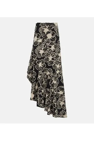 Max Mara Asymmetric printed maxi skirt