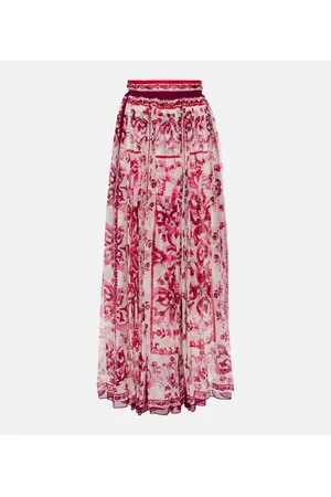 Dolce & Gabbana Majolica pleated silk maxi skirt