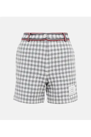 Thom Browne High-rise gingham cotton shorts