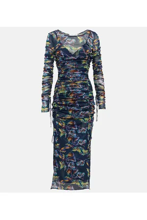 Diane von Furstenberg Corinne printed mesh midi dress