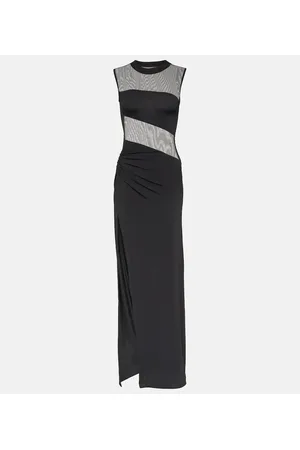 Nensi Dojaka Mesh and jersey maxi dress