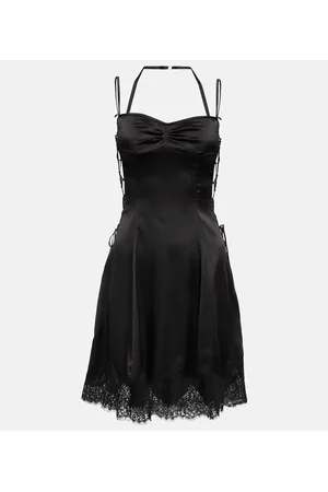 Didu Lace-trimmed silk satin minidress