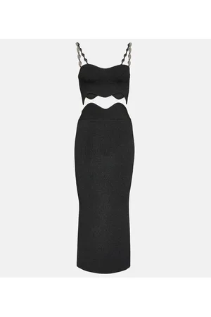 GALVAN Marina Wave crop top and midi skirt set