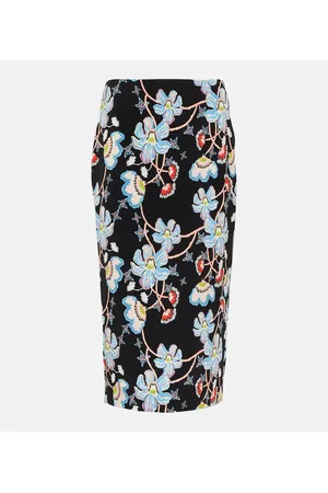 Diane von Furstenberg Kara floral cady pencil skirt
