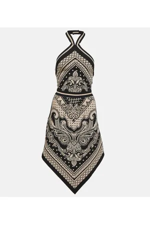 Balmain Paisley jacquard halterneck midi dress