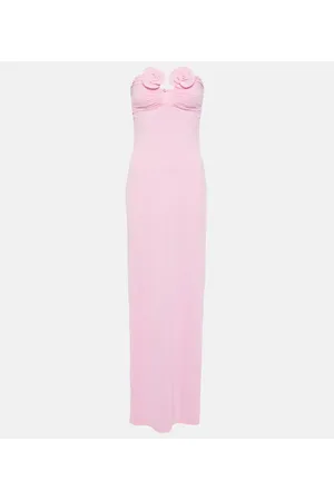 MAGDA BUTRYM Floral-appliquÃ© strapless maxi dress