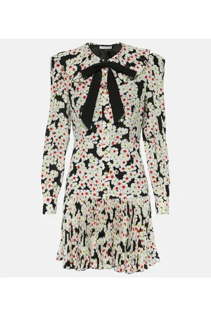 Alessandra Rich Floral bow-detail silk minidress