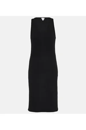 Bottega Veneta Ribbed-knit cotton jersey midi dress