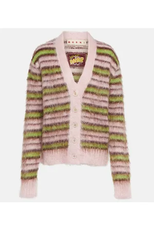 Marni Striped mohair-blend cardigan