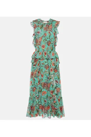 ULLA JOHNSON Adrienne silk chiffon midi dress