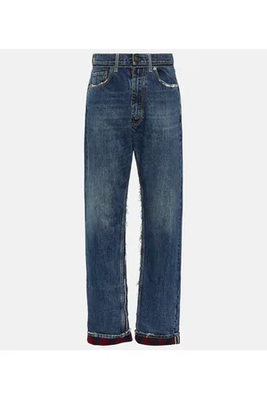 Maison Margiela Checked-detail straight jeans
