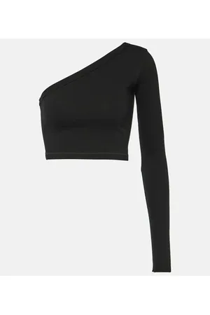 Rick Owens Ziggy one-shoulder cotton crop top