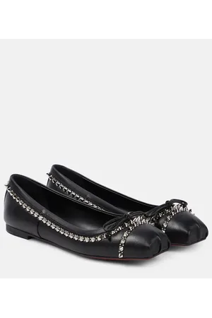 Christian Louboutin Mamadrague Spikes embellished leather ballet flats