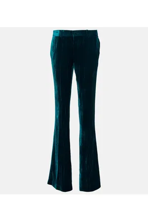 PETAR PETROV Gomez low-rise slim velvet pants